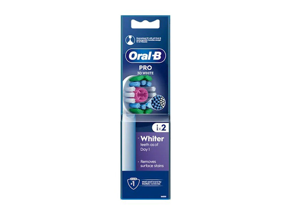 Oral-B Pro Toothbrush Heads Refill 3D White 2 Pcs
