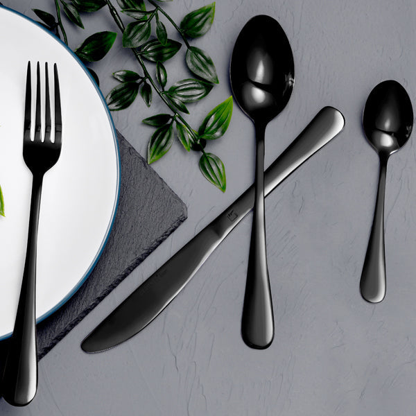 Set 24PC Cutlery Stainless Steel -  Munich Black Shiny Cutlery Set Set 24PC Cutlery Stainless Steel -  Munich Black Shiny Set 24PC Cutlery Stainless Steel -  Munich Black Shiny Bergner