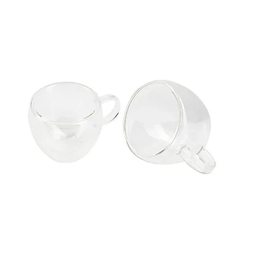 2 Pieces Set - Glass Double Wall High Borosilicate Cups Mugs 2 Pieces Set - Glass Double Wall High Borosilicate Cups 2 Pieces Set - Glass Double Wall High Borosilicate Cups Bergner