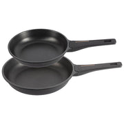 2 Pieces Frypan: (24 + 28CM) Cast Alu Black + Copper Frying pan 2 Pieces Frypan: (24 + 28CM) Cast Alu Black + Copper 2 Pieces Frypan: (24 + 28CM) Cast Alu Black + Copper Bergner