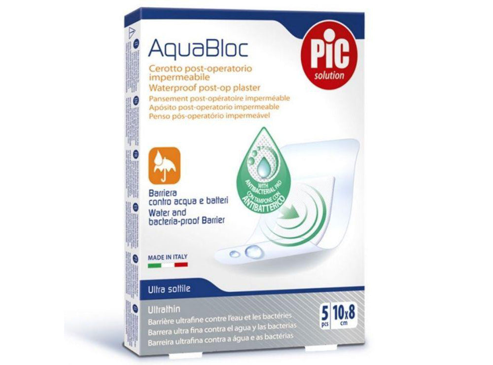 Pic Aquabloc Waterproof Bandages 10x8 cm 5 Pcs
