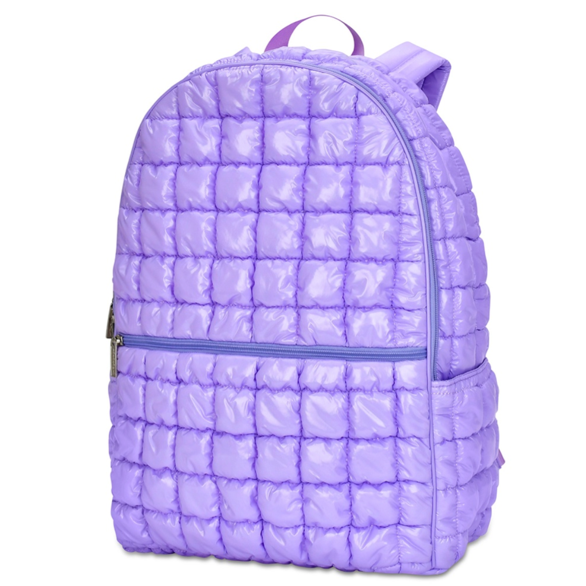 Lavender Shiny Puffer Backpack