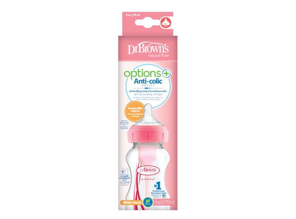 Dr Brown's Options Anti Colic Bottle Pink 270 ml