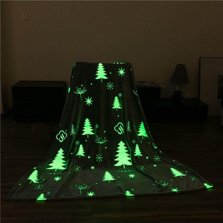 Cozy Grey Christmas Tree Glow-in-the-Dark Blanket - 2 sizes