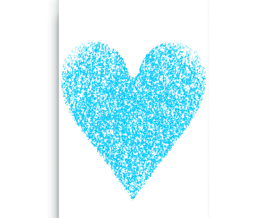 Blue Heart Digital Print Canvas