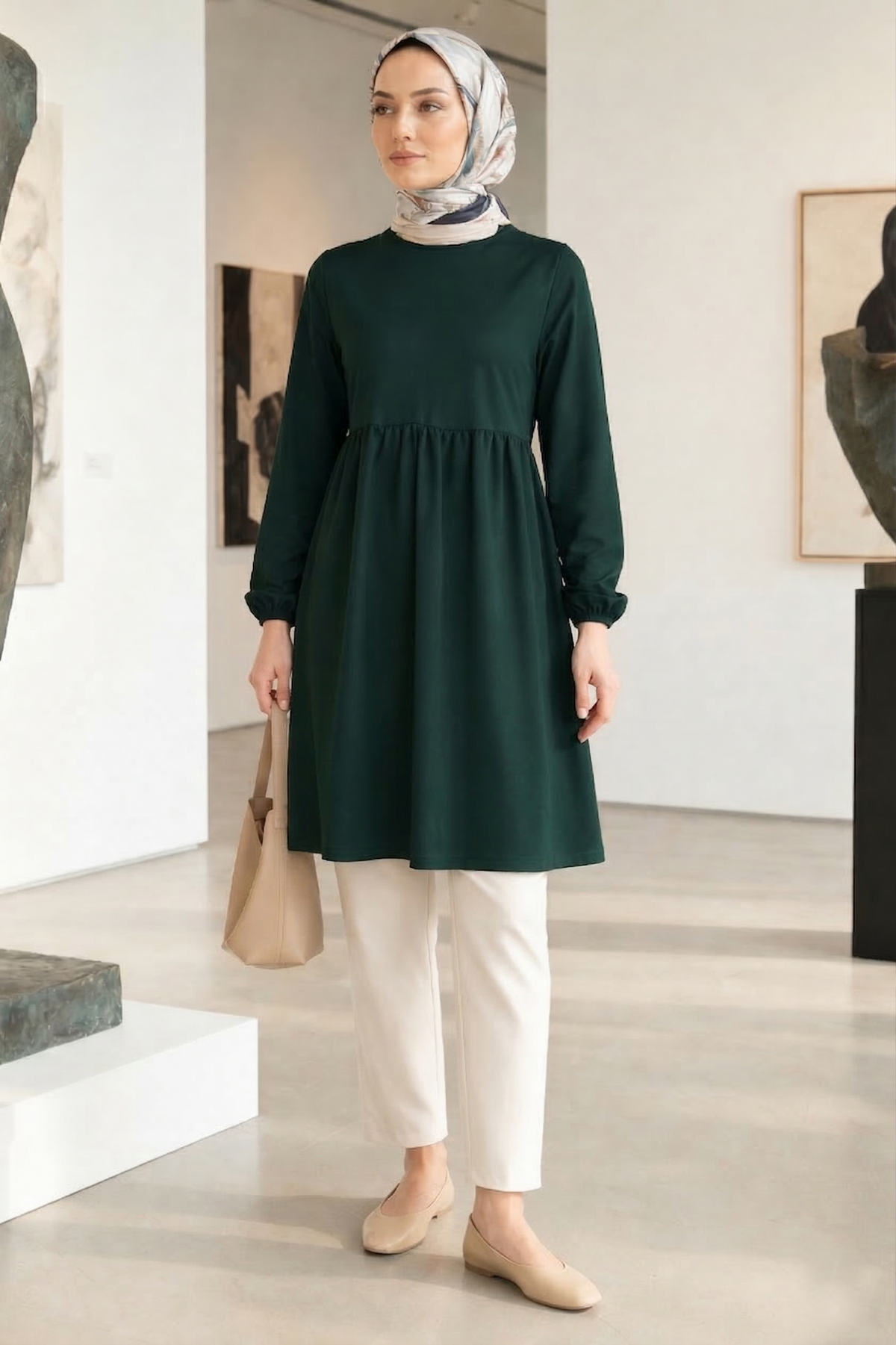 Basic Casual Flared Long Tunic