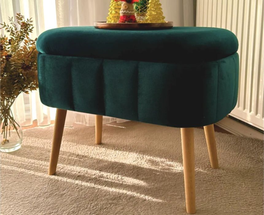Storage Pouf in Petrol