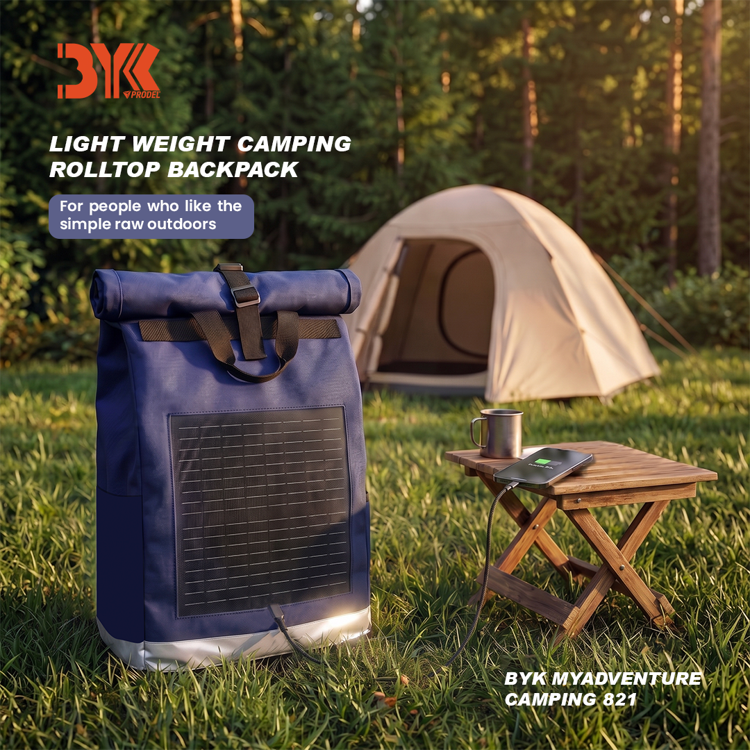 PRODEL Rolltop Hiking Lightweight Backpack - Navy Blue