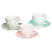 The German Outlet, Tognana, Metropol Gipsy Soft Set of 6 Tea Cups with Saucer