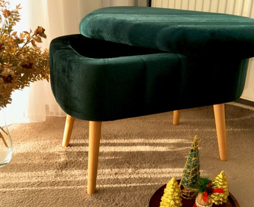 Storage Pouf in Petrol