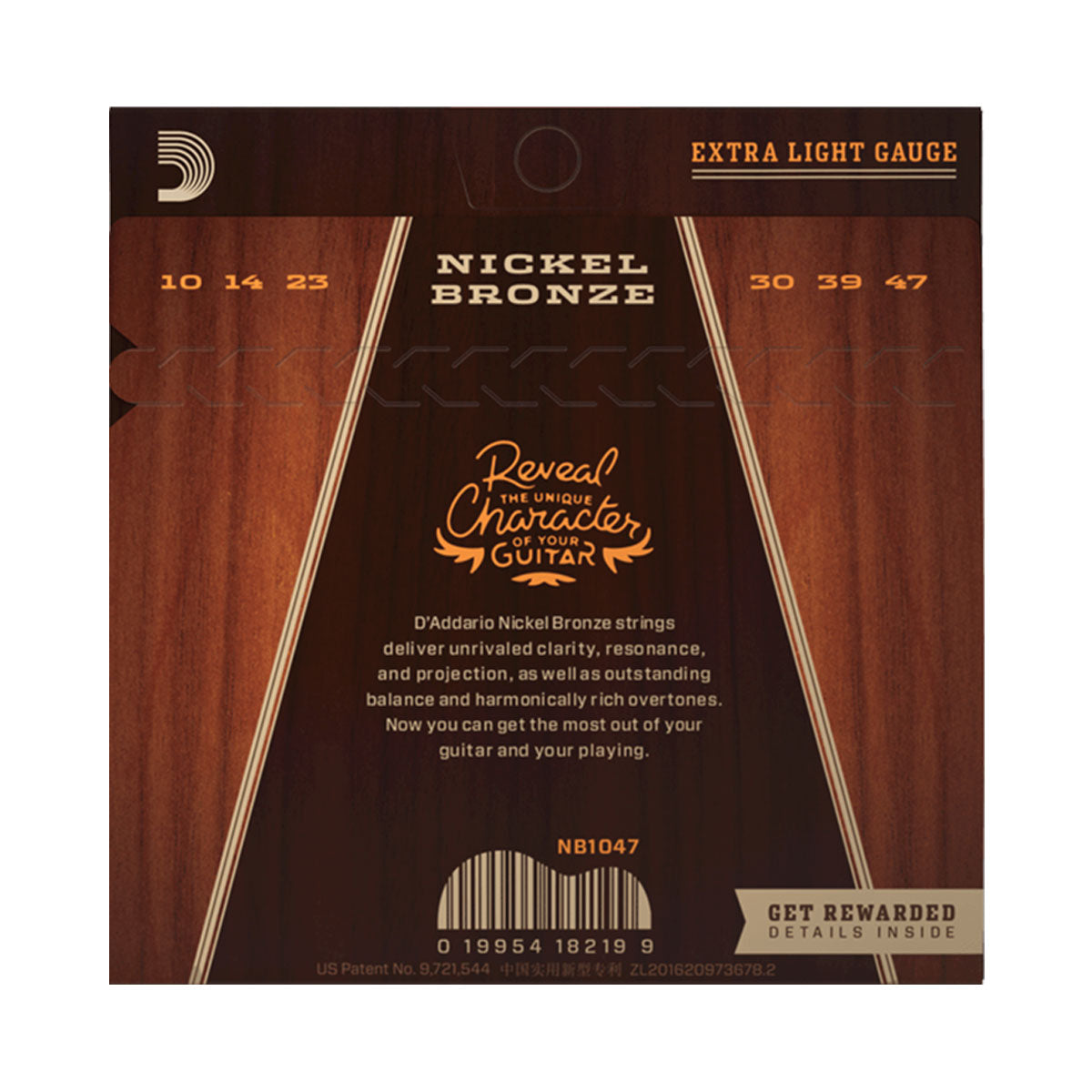 D’Addario NB1047 Nickel Bronze Extra Light Acoustic Guitar Strings