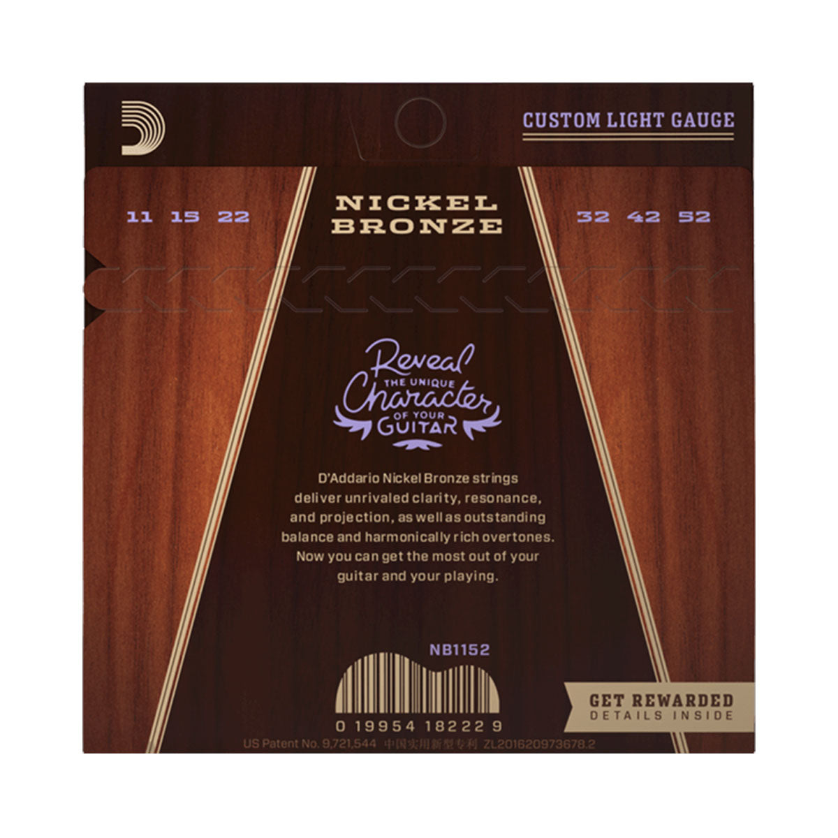 D’Addario NB1152 Nickel Bronze Custom Light Acoustic Guitar Strings