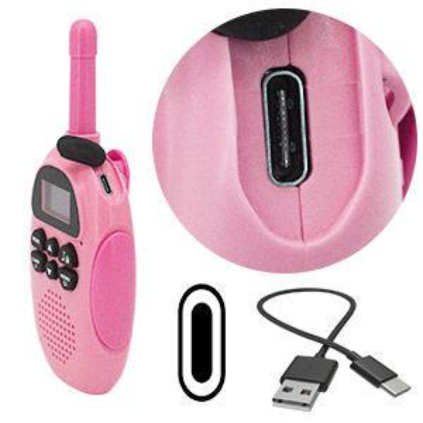 Kids Two-Way Walkie Talkie Set with Flashlight (Teal & Pink)