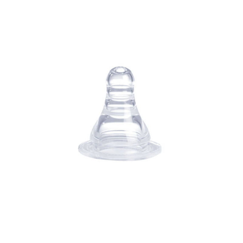 Narrow Neck Silicone Nipple 0+ 2 Pieces