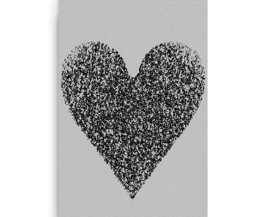 Light Grey Heart Digital Print Canvas