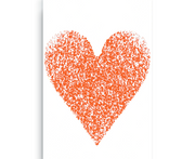 Orange Heart Digital Print Canvas