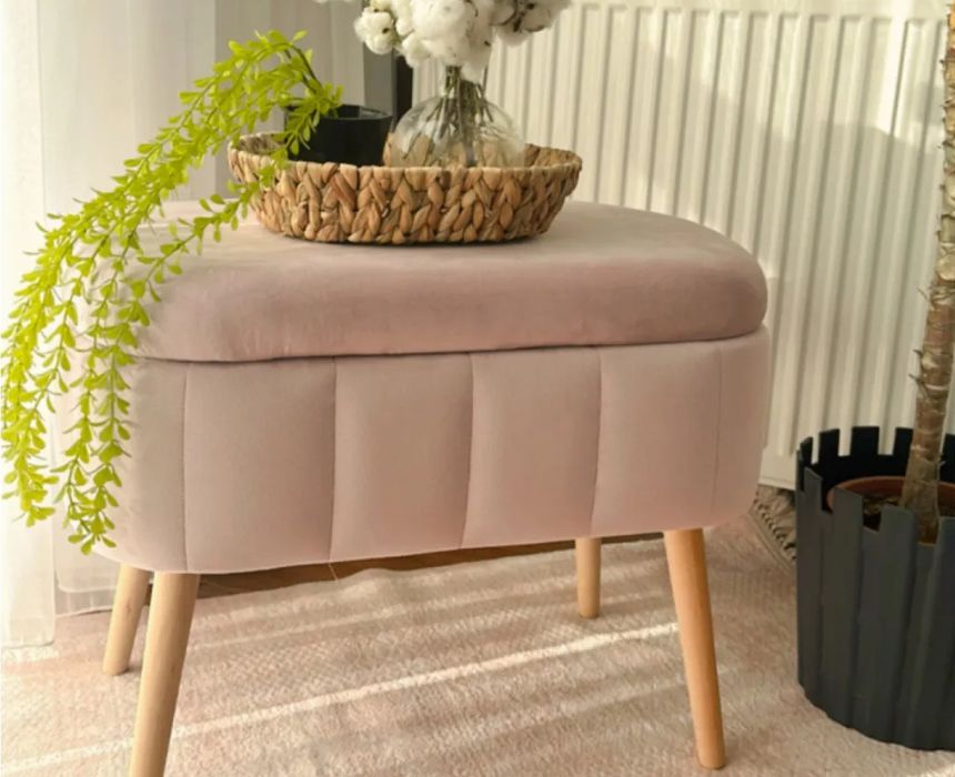 Storage Pouf in Pink