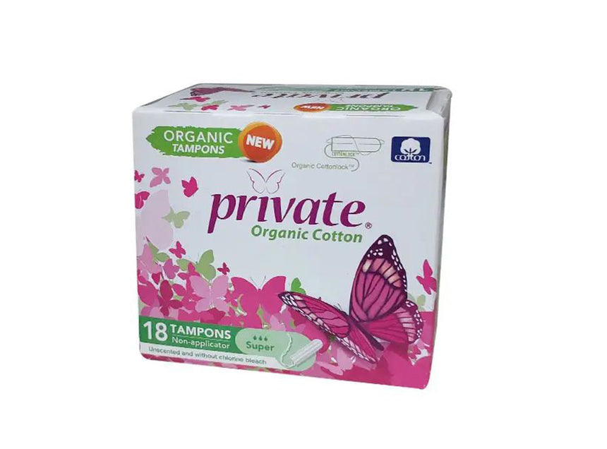 Private Organic Tampons Super 18 Pieces