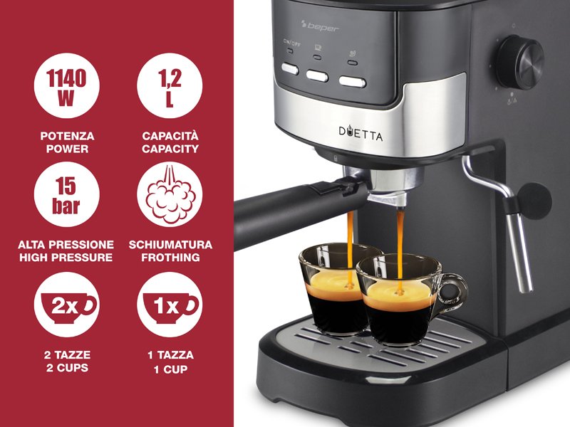Espresso Coffee Machine 2 in 1 DUETTA Coffee machine Espresso Coffee Machine 2 in 1 DUETTA Espresso Coffee Machine 2 in 1 DUETTA Beper