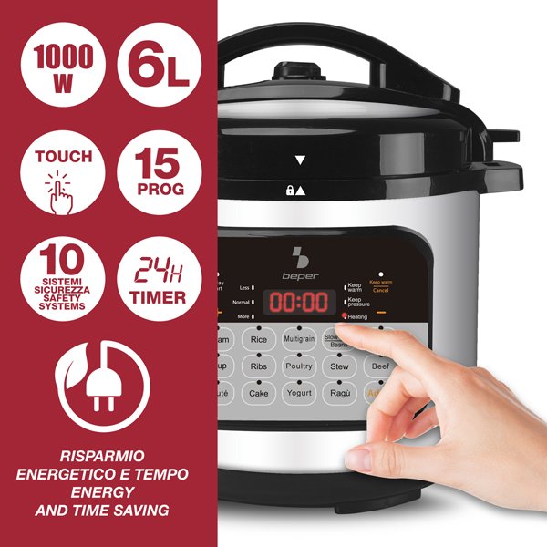 6L Multicooker Pressure Pot - 1000W Pressure cooker 6L Multicooker Pressure Pot - 1000W 6L Multicooker Pressure Pot - 1000W Beper