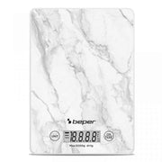 Beper Digital Kitchen Scales Tempered Glass Top White Marble