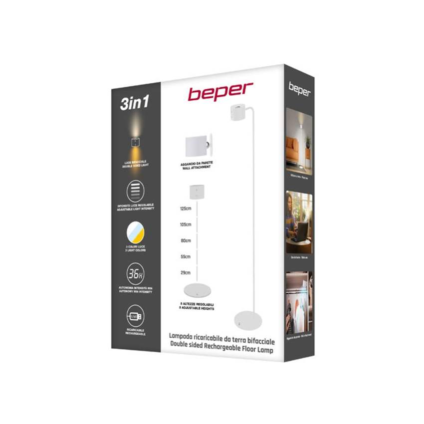 Beper Floor And Table Rechargeable Lamp Height Adjustable