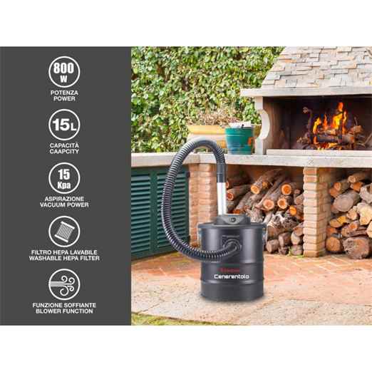 Beper Professional Ash Vacuum Cleaner 800W 15L Tank