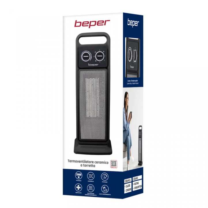 Beper Ceramic Tower Fan Heater 2000W