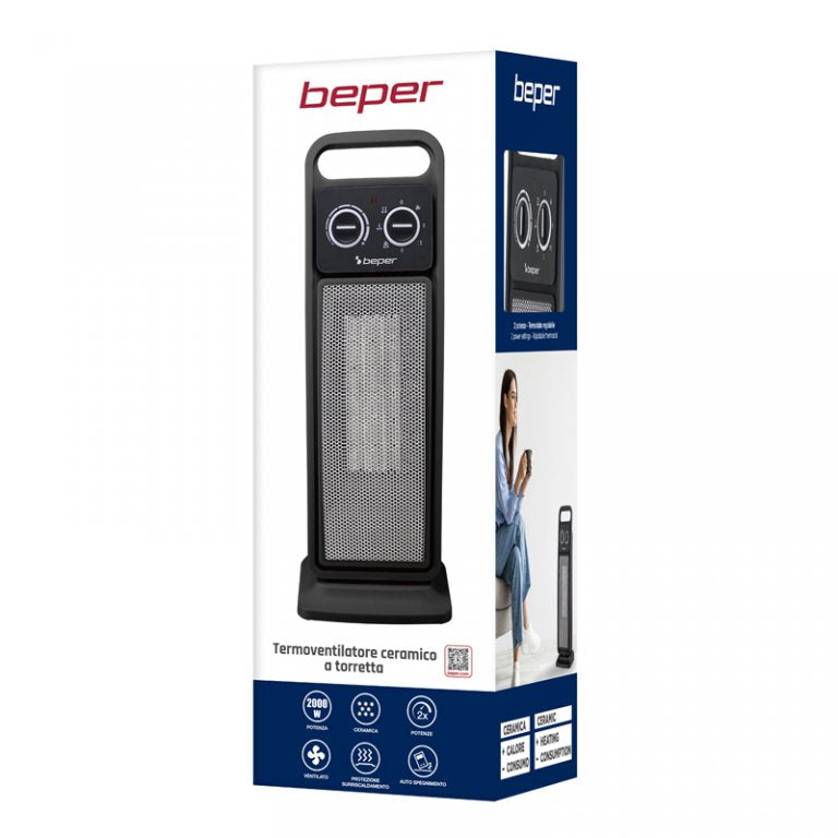 Tower Ceramic Fan Heater, 2000W Heaters Tower Ceramic Fan Heater, 2000W Tower Ceramic Fan Heater, 2000W Beper
