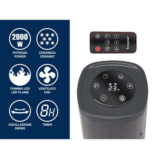 Beper Ceramic Fan Heater Column 2000W