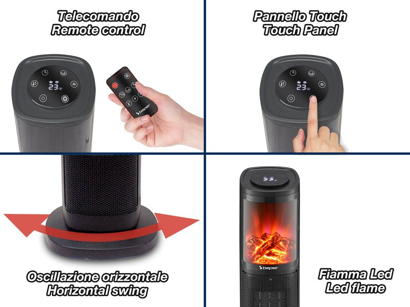 Column Ceramic Fan Heater, 2000W Heaters Column Ceramic Fan Heater, 2000W Column Ceramic Fan Heater, 2000W Beper