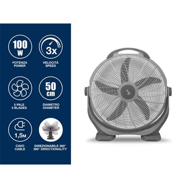 Beper Adjustable Box Fan 100W