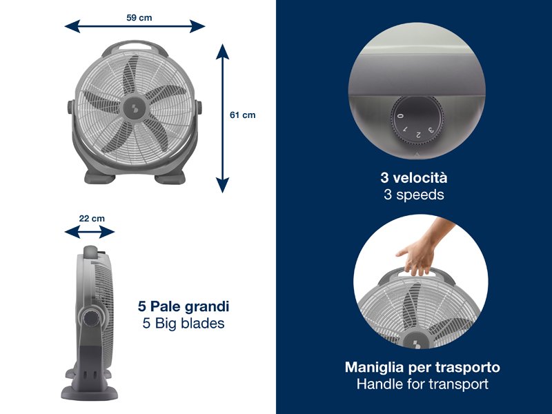Adjustable Box Fan, 100W Fan Adjustable Box Fan, 100W Adjustable Box Fan, 100W Beper