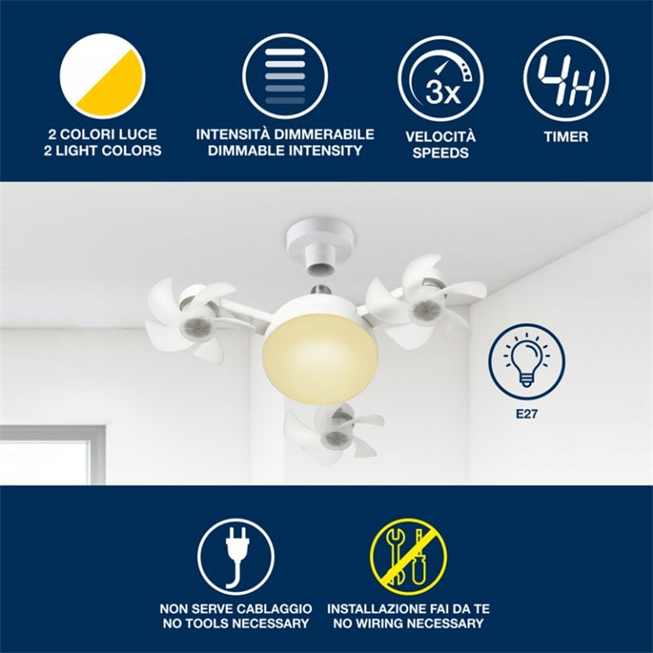 Beper 2-In-1 Ceiling Fan With Remote Control