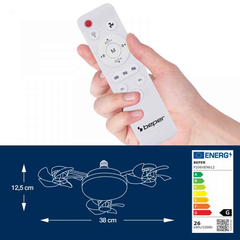 Beper 2-In-1 Ceiling Fan With Remote Control