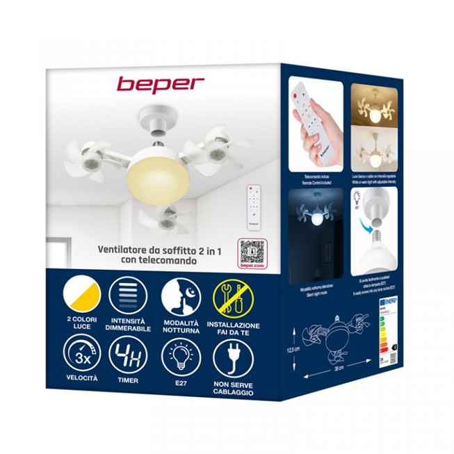 Beper 2-In-1 Ceiling Fan With Remote Control