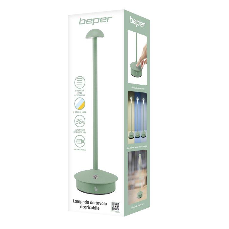 Beper Rechargeable Table Lamp Slim Sage Green