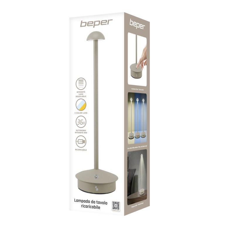 Beper Rechargeable Table Lamp Slim Light Grey