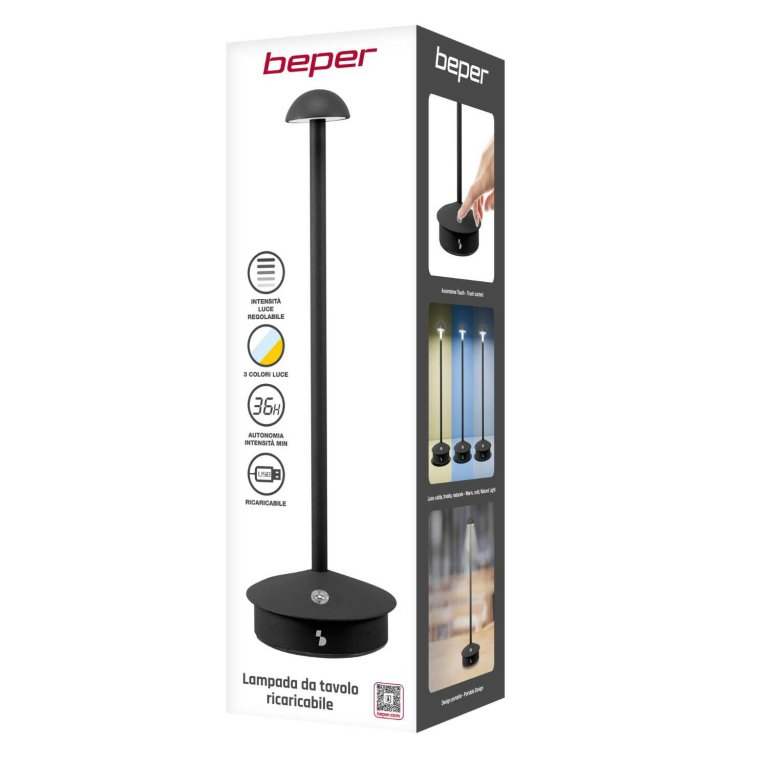 Beper Rechargeable Table Lamp Slim Black