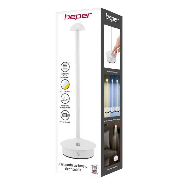 Beper Rechargeable Table Lamp Slim White