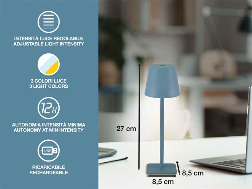 Beper Rechargeable Table Lamp Mid Blue