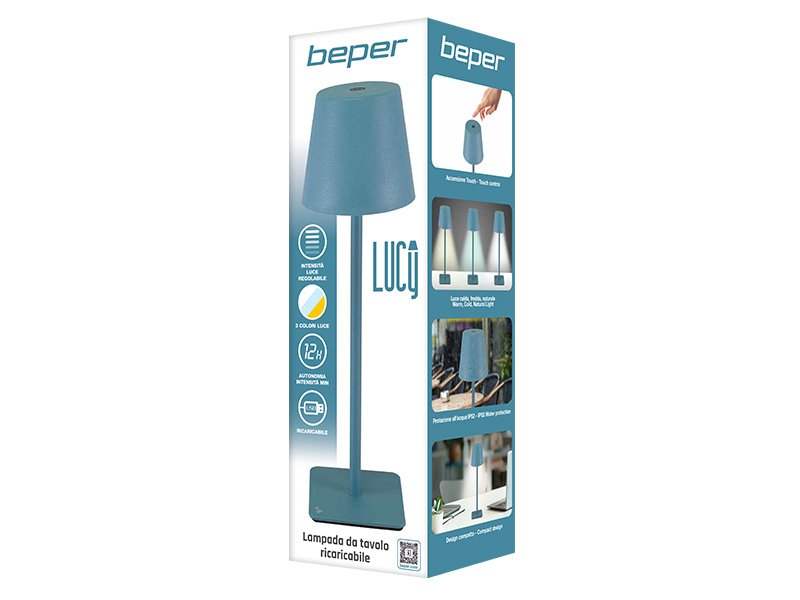 Beper Rechargeable Table Lamp Mid Blue