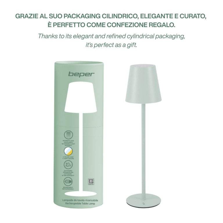 Beper Rechargeable Table Lamp Aura Mint Green