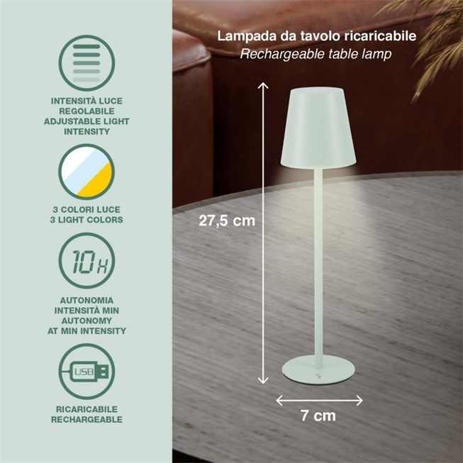 Beper Rechargeable Table Lamp Aura Mint Green