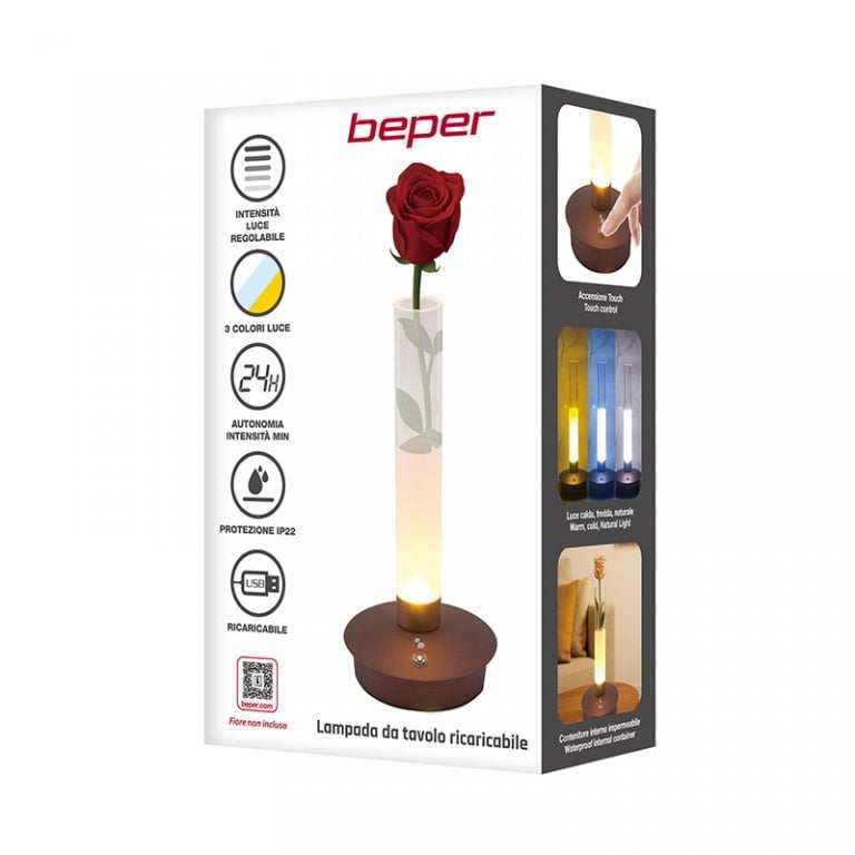Beper Rechargeable Table Lamp Flora Copper