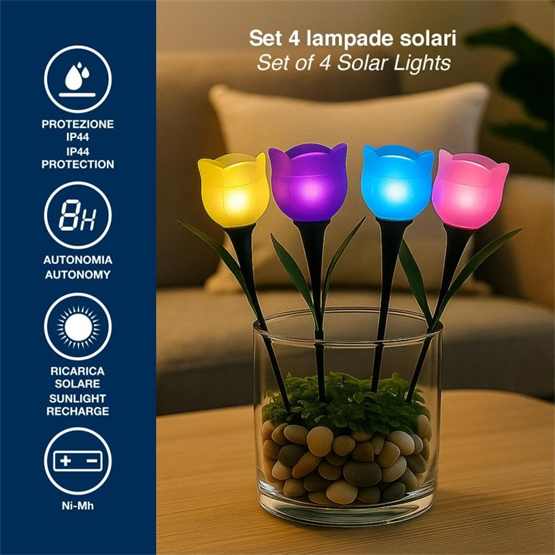 Beper Solar Lights Tulipano Set Of 4