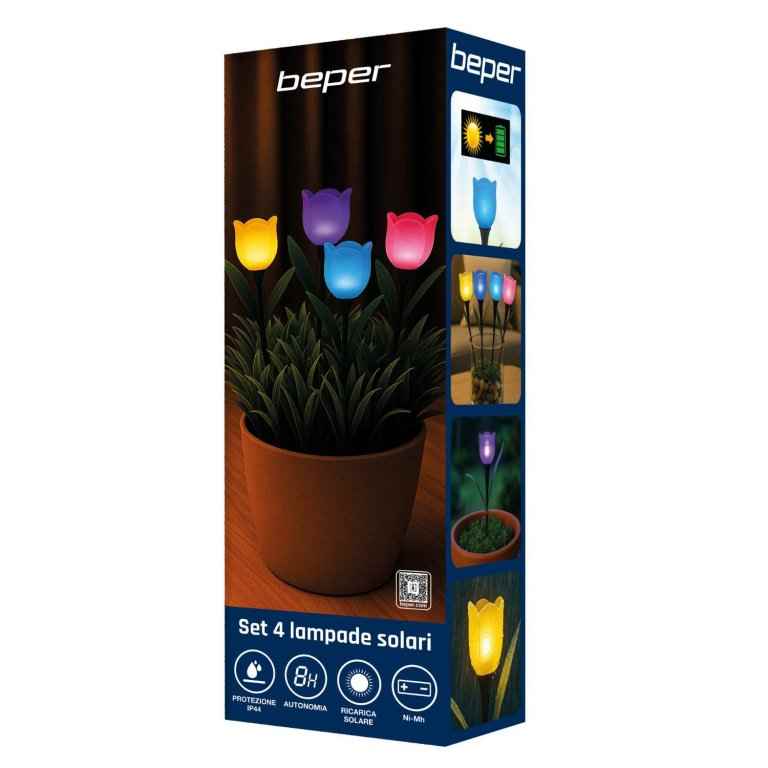 Beper Solar Lights Tulipano Set Of 4