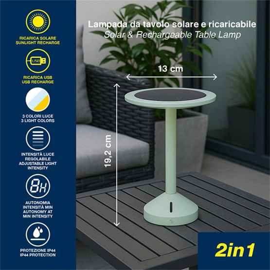 Beper Solar And Rechargeable Table Lamp Helia