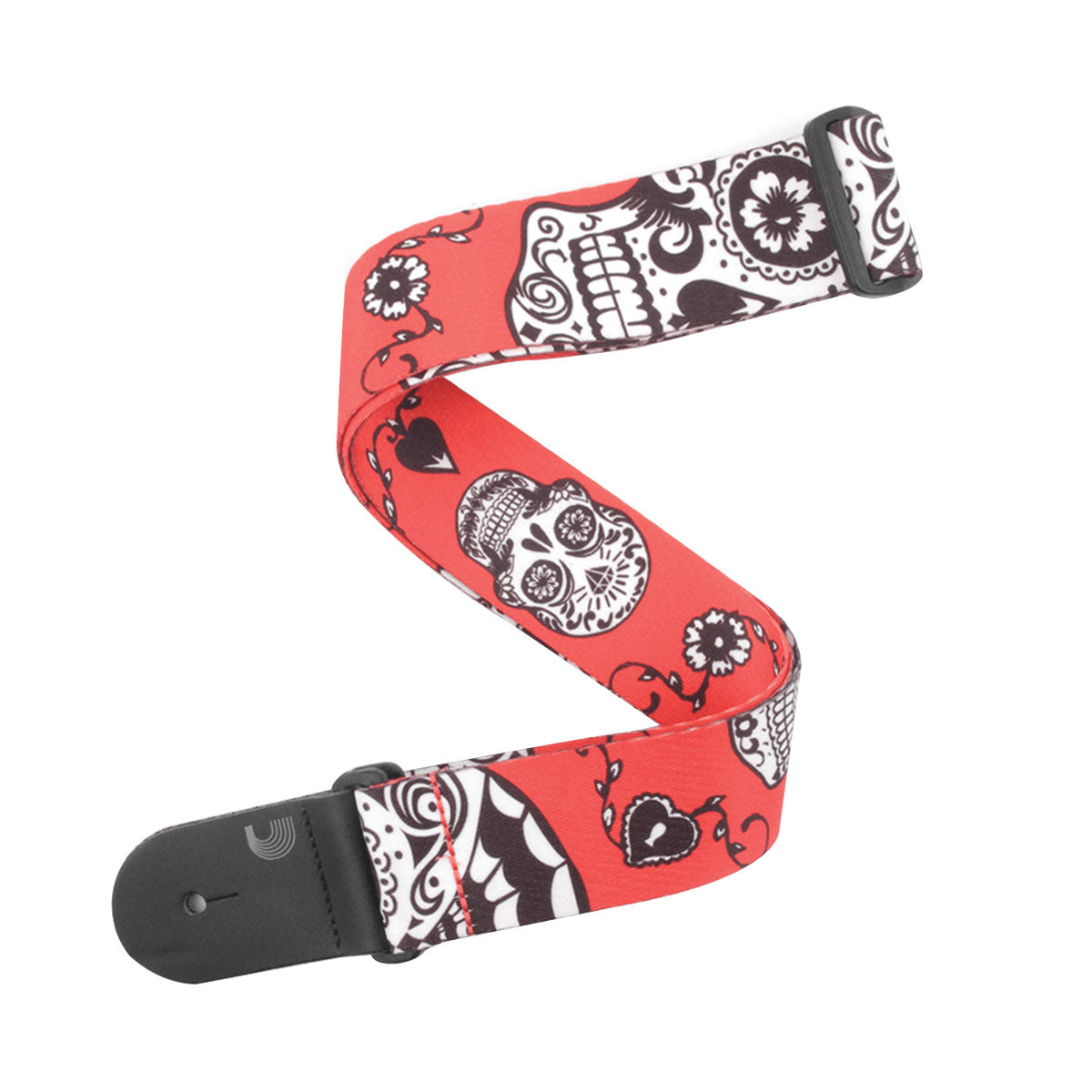 D’Addario Polyester Red Sugar Skulls Guitar Strap