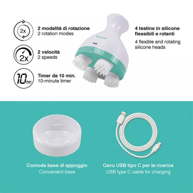 Beper Rechargeable Head And Body Massager